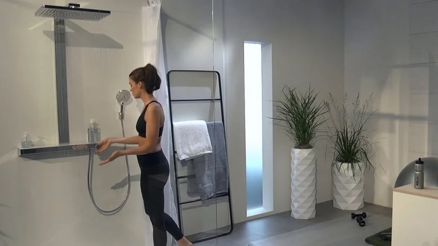 Душевая стойка Hansgrohe Rainmaker Select с термостатом 27109400 (детальная фотография), без излива