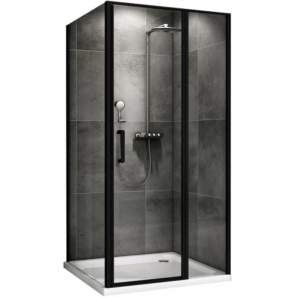 Душевой уголок Abber Sonnenstrand 110х85 см профиль черный, стекло прозрачное AG04110BS-S85B (детальная фотография)