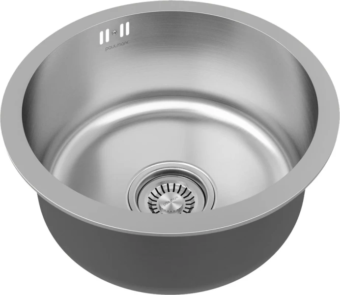Мойка для кухни Paulmark Werra PM404646 46 см круглая (детальная фотография), из нержавеющей стали, стальные, металлические