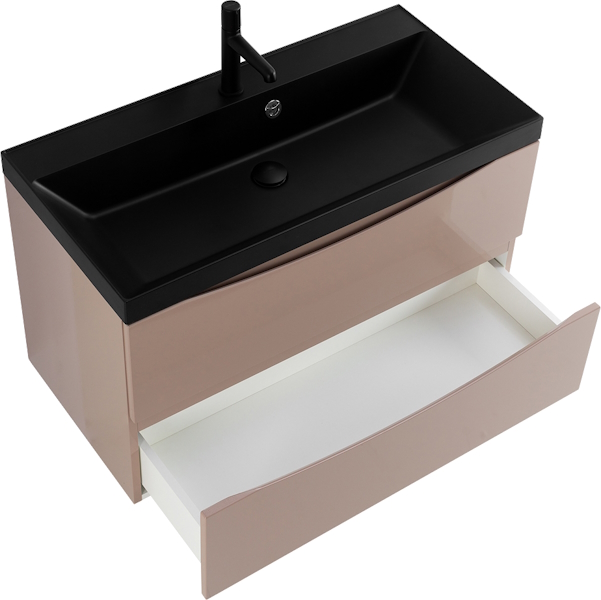 Тумба под раковину подвесная BelBagno Marino 80 см capucino lucido MARINO-800-2C-SO-CL-P (детальная фотография), 80 см