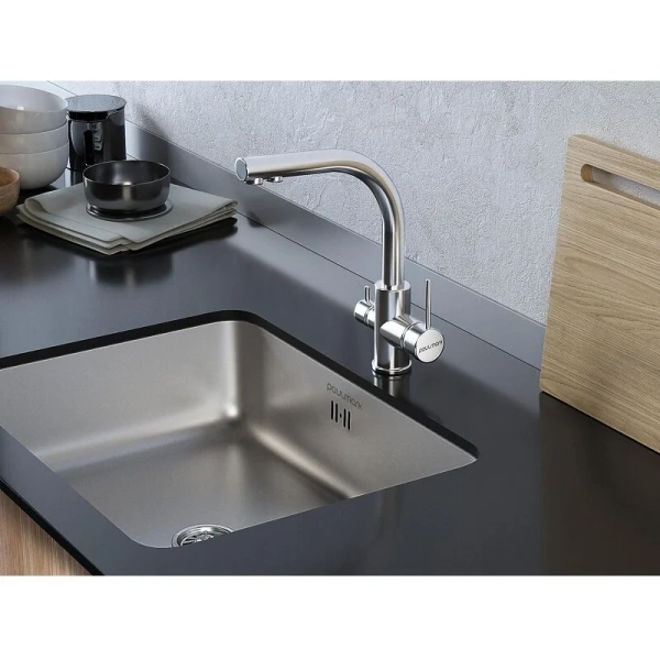 Смеситель для кухни Paulmark Essen хром, однорычажный Es213011-CR (детальная фотография), хром