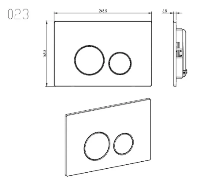 Клавиша смыва Акватек нержавеющая сталь KDI-0000036 (детальная фотография), в наличии