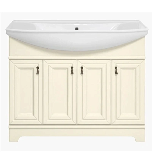 Тумба под раковину напольная Misty Лувр 105 см слоновая кость - фото 1