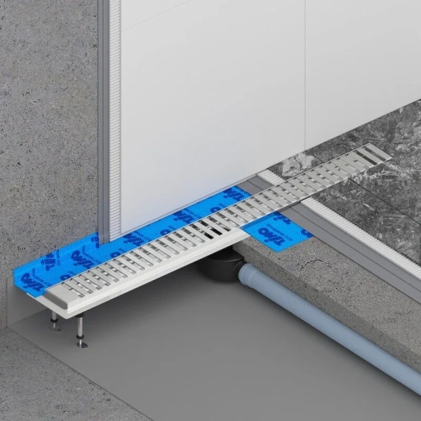 Душевой лоток Timo Drain Systems 90 см хром DS230109/00 (детальная фотография), для монтажа в пол