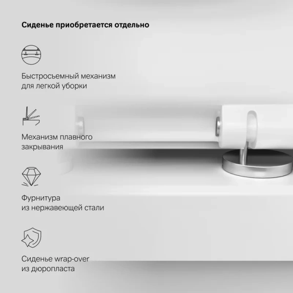 Унитаз напольный Am.Pm Spirit 2.0 белый C701438WH (детальная фотография), приставные, встраиваемые