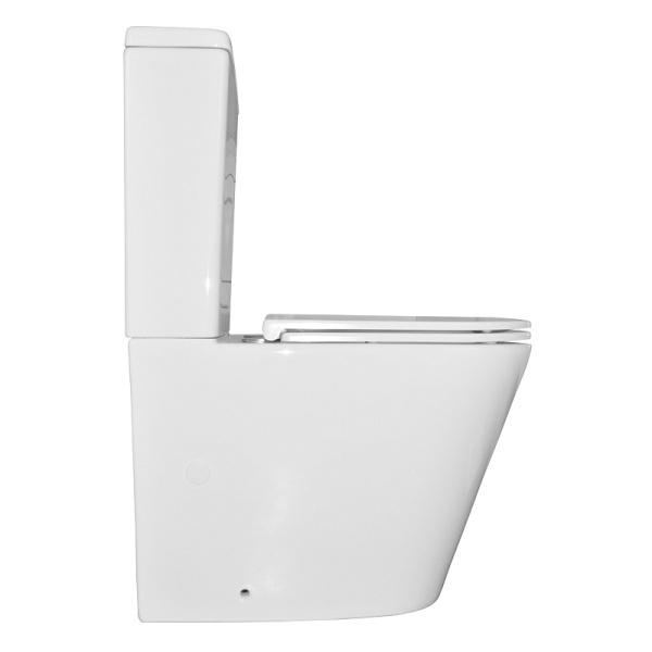 Унитаз компакт Azario Vetro безободковый AZ-2149 (детальная фотография), современные, hi-tech, круглые