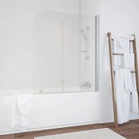 Душевая шторка на ванную профиль матовый хром стекло ретро Vegas-glass