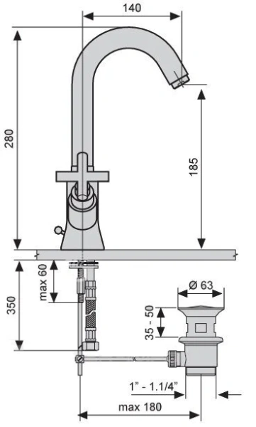 Смеситель для раковины Emmevi Spirit New 31053 (детальная фотография), для раковины