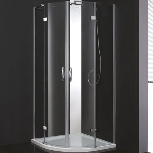 Душевой уголок Cezares Bergamo 90х90 см стекло прозрачное, профиль хром BERGAMO-W-R-2-90-ARCO-C-Cr-IV (детальная фотография)
