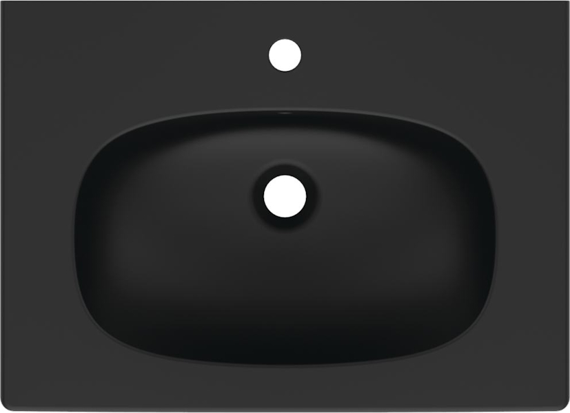 Раковина Ideal Standard Tesi 60 см черная T3510V3 (детальная фотография), подвесные, пристенные