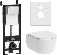 Унитаз с инсталляцией Damixa Sirius с белой клавишей