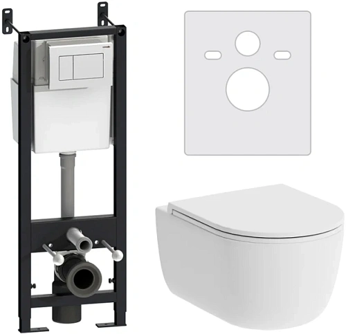 Унитаз с инсталляцией Damixa Sirius с белой клавишей - фото 1