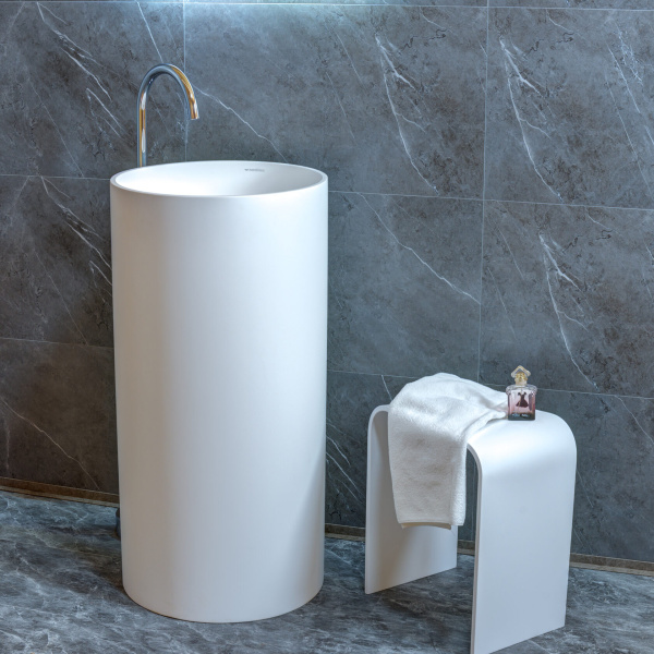 Раковина напольная Montebianco Pisa Tre 45 см белая 31082 (детальная фотография), напольные, свободностоящие