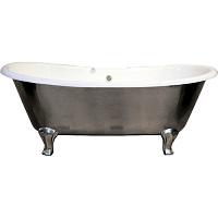 Ванна чугунная, цвет полированный алюминий, ножки Deco, Devon&Devon Admiral Lux