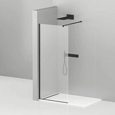 Душевая перегородка Cezares Liberta 140 см профиль черный