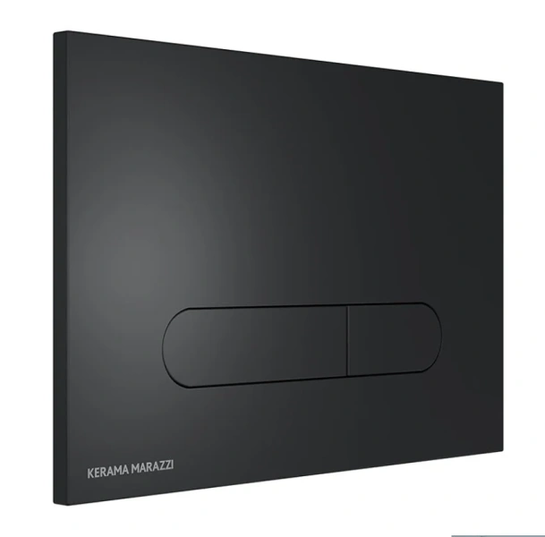Клавиша смыва Kerama Marazzi Pro черная матовая FP.PRO.BLK.M (детальная фотография), слив эконом-стандарт с двумя клавишами