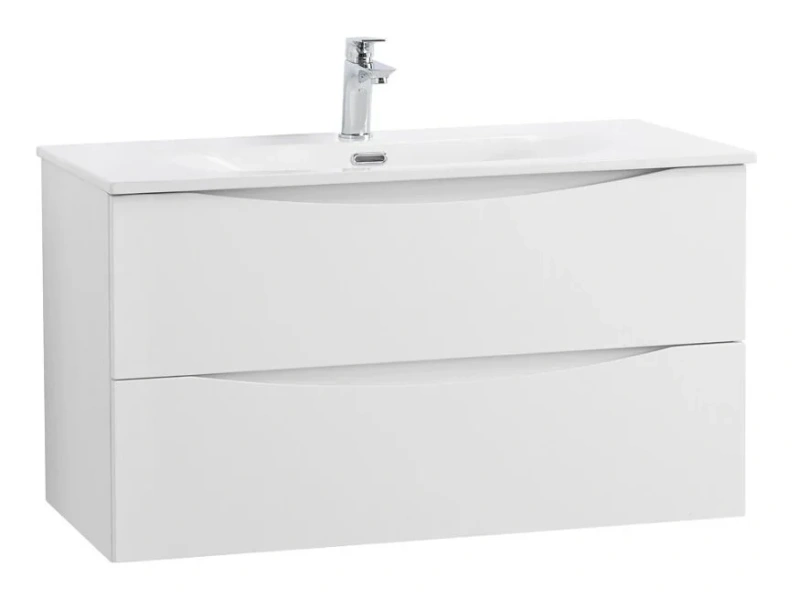 Тумба под раковину подвесная BelBagno Marino-Cer-N 90 см Bianco Opaco MARINO-CER-N-900-2C-SO-BO-P (детальная фотография), современная, hi-tech