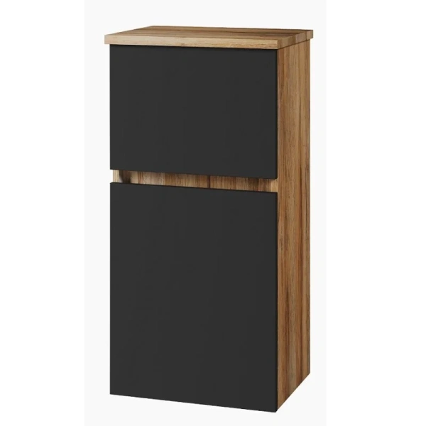 Шкаф подвесной Misty Ива 40 см графит/дуб вотан П-Ива05040-48 (детальная фотография), пристенные, низкие