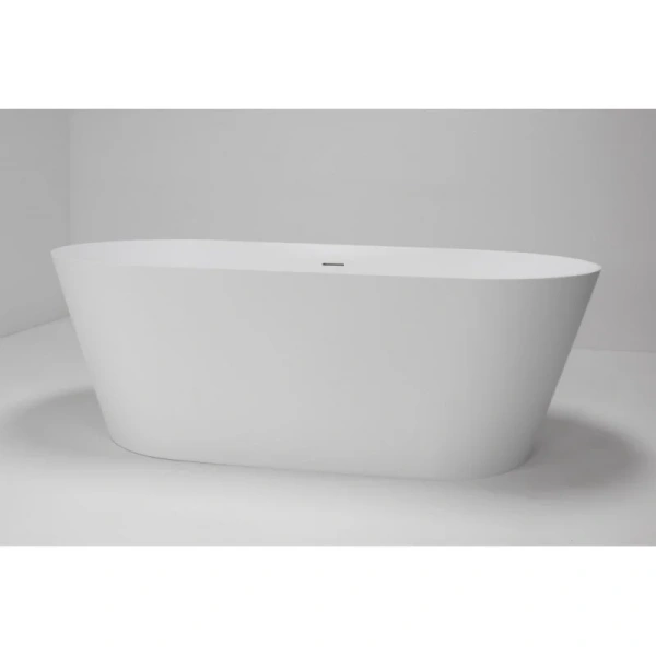 Ванна из искусственного камня Abber Stein 170x80 см белая матовая AS9605 (детальная фотография), без гидромассажа, большие