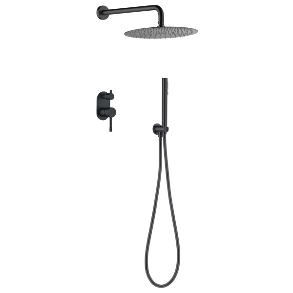 Душевой комплект Boheme Uno с внутренней частью черный матовый 464-B (детальная фотография)