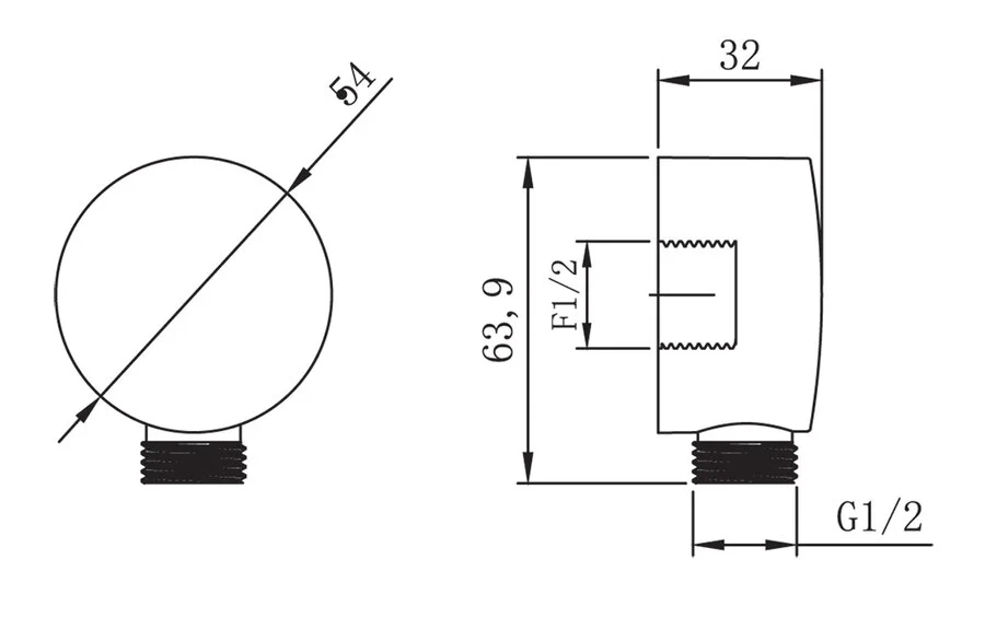 Подключение для душевого шланга Lemark хром LM8086C (детальная фотография), нет в наличии