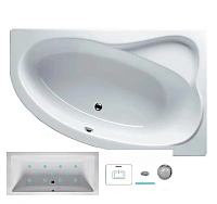 Ванна гидромассажная Riho Lyra 170 x 110 см, AIR, левая/правая