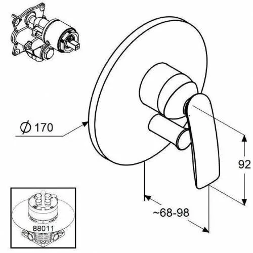 Смеситель для душа Kludi Balance белый/хром 526509175 (детальная фотография), для душа