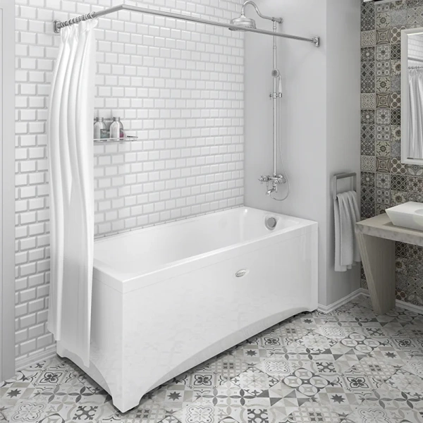 Ванна акриловая Vannesa Веста 160 х 70 см, прямоугольная с каркасом, белая, 2-01-0-0-1-242Р (детальная фотография), приставные, встраиваемые