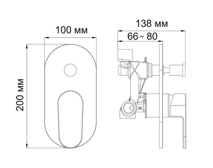 Смеситель для душа WasserKRAFT Donau хром 5361 (детальная фотография), для душа
