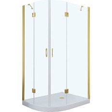 Душевой уголок Vegas-Glass AFS-F 120x100 см профиль золото стекло прозрачное правый