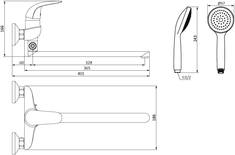 Смеситель универсальный RedBlu by Damixa Palace Bit 319500000 (детальная фотография), хром