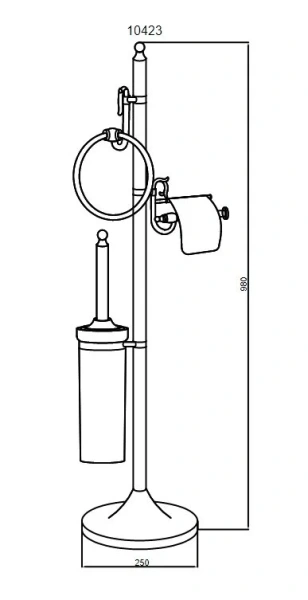Стойка для ванной Boheme Brillante хром 10450 (детальная фотография), классические, ретро
