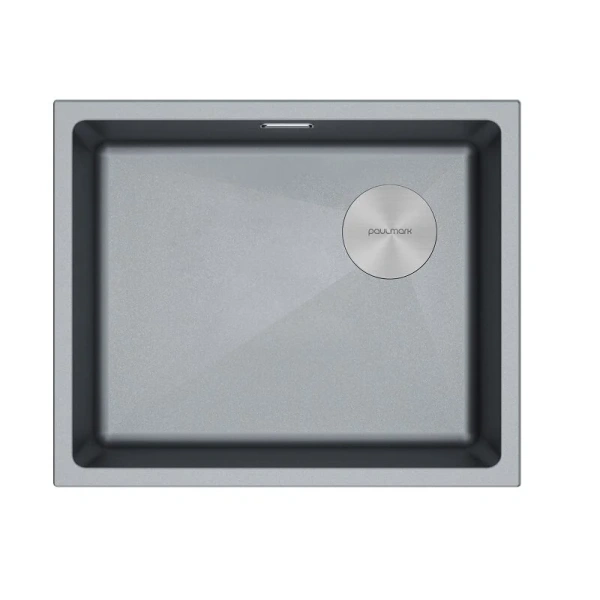 Мойка для кухни Paulmark Lumi 55 см серый металлик LU55SK-GRM (детальная фотография)