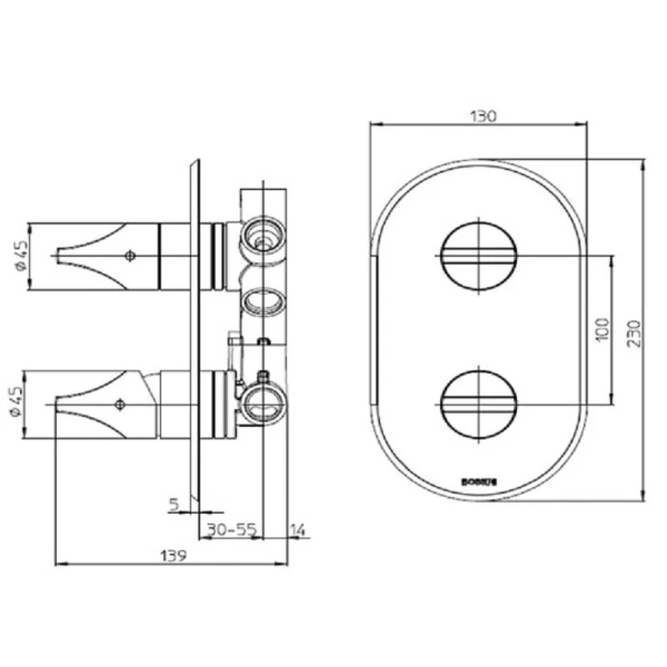 Смеситель для душа Bossini Apice белый матовый Z00501.045 (детальная фотография), для душа