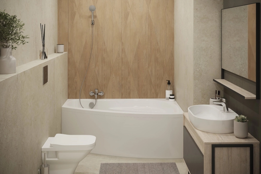 Ванна акриловая  Santek Майорка 150х90 без гидромассажа правосторонняя 1.WH11.1.985 (детальная фотография), без гидромассажа, недорогие, большие