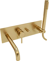 Смеситель для ванны Paffoni Light с душем, золотой