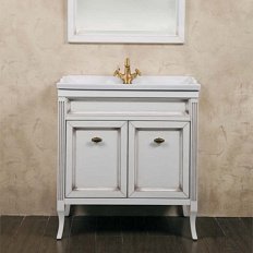 Тумба под раковину, цвет белый с патиной матовый, фурнитура бронза, La Beaute Vivien