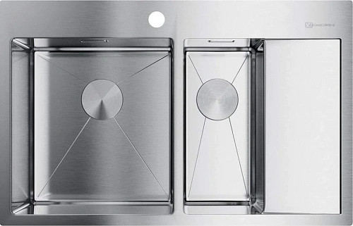 Мойка для кухни Omoikiri Akisame 78-2-IN-L 78 см нержавеющая сталь чаша слева - фото 4