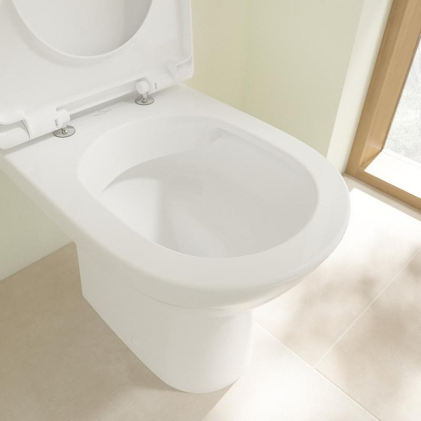 Унитаз компакт Villeroy & Boch O.novo 5689R001 с бачком (детальная фотография), недорогие, безободковые, сиденье с микролифтом , с антивсплеском, компакт, низкие