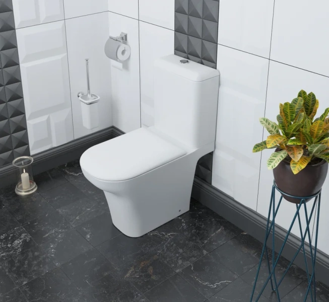 Унитаз компакт Lavinia Boho Bristol безободковый 3305001R (детальная фотография), безободковые, сиденье с микролифтом , с антивсплеском, компакт, низкие