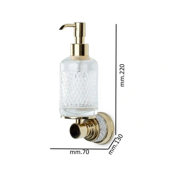 Дозатор для мыла Boheme Aura золото 10247-G (детальная фотография), классические, ретро, с кристаллами swarovski, декорированные