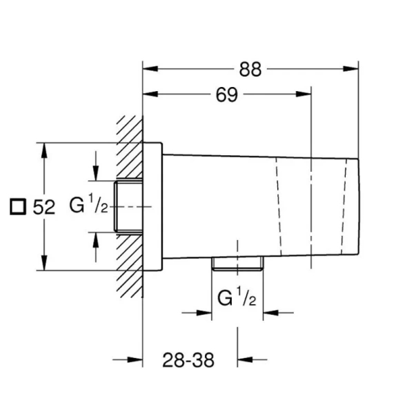 Шланговое подключение Grohe Euphoria Cube с держателем 26370000 (детальная фотография), в наличии