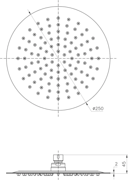 Верхний душ Lemark полированная сталь LM9481S (детальная фотография), хром