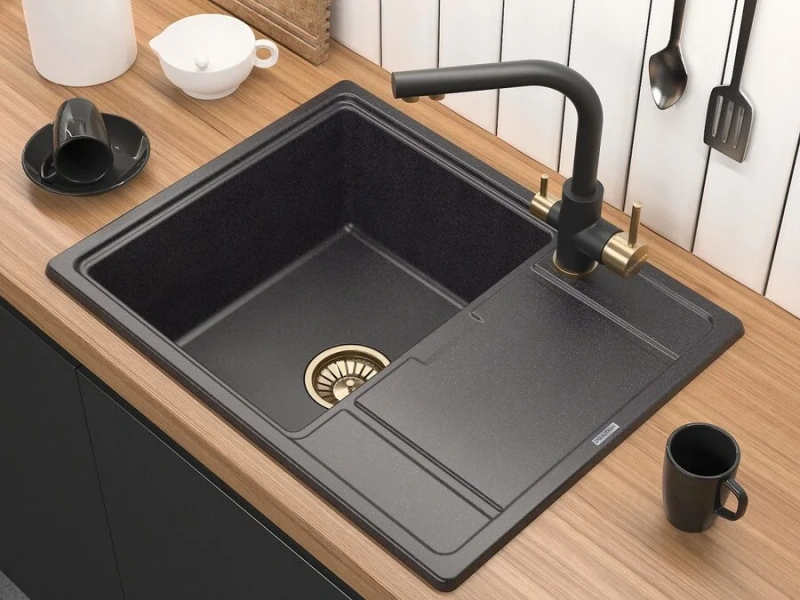 Смеситель для кухни Paulmark Essen антрацит/бронза Es213011-401BR (детальная фотография), современные, hi-tech