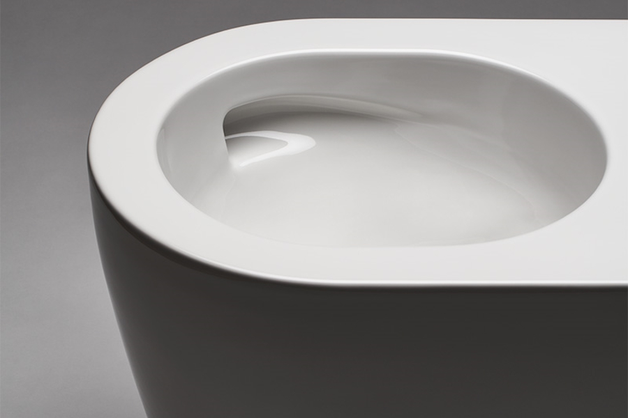 Унитаз подвесной Hatria Futura безободковый Y9BA01 (детальная фотография), безободковые, сиденье с микролифтом