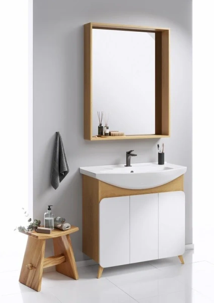 Зеркало Aqwella Basic 100 см в раме BAS0210DZ (детальная фотография), в наличии