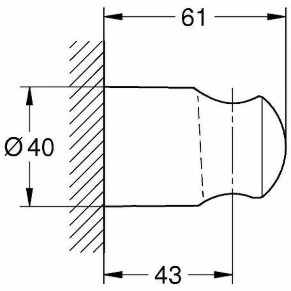 Держатель для ручного душа Grohe Tempesta хром 28605001 (детальная фотография), в наличии index_1