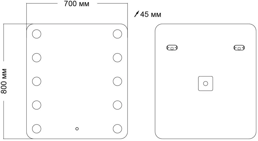 Зеркало с подсветкой Grossman Neon 70 см прямоугольное 147080 (детальная фотография), в наличии