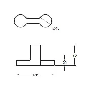 Крючок для ванной Jacob Delafon Singulier двойной 15218D-CP (детальная фотография), современные, hi-tech