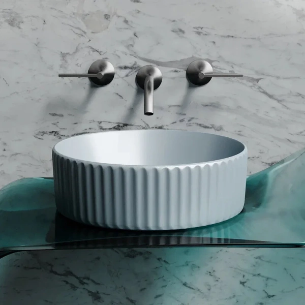 Раковина Ceramica Nova Element 36 см серо-голубая CN6057MHL (детальная фотография), маленькие, в форме чаши, круглой формы